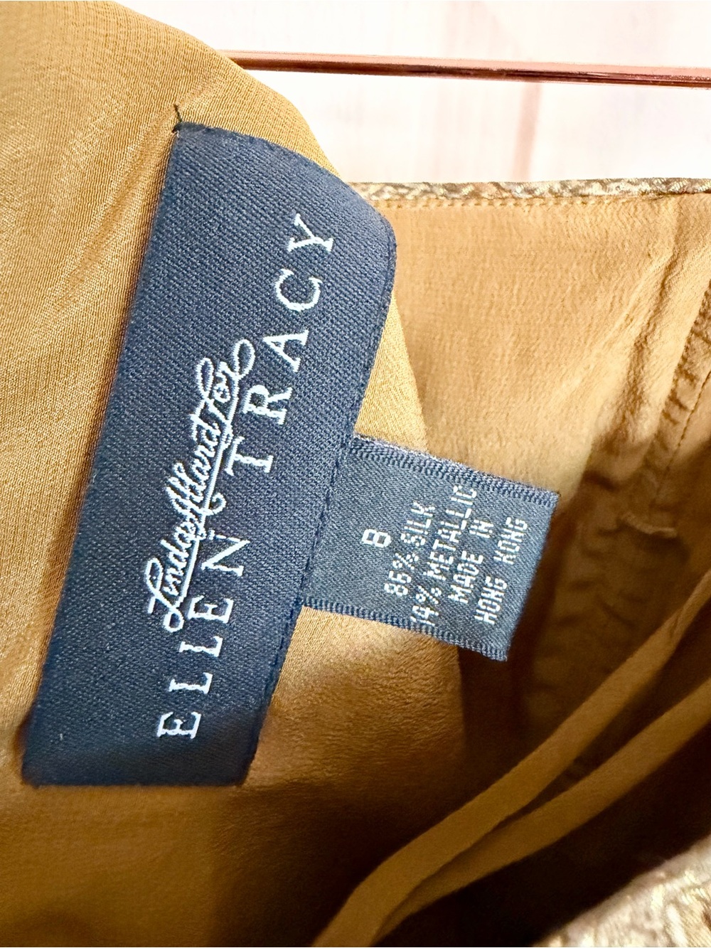 $5 SALE Vintage Linda Allard for Ellen Tracy gold silk dress - Picture 4 of 4